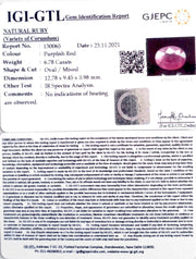 7.52 Ratti Natural New Burma Ruby with Govt. Lab Certificate-(3441)